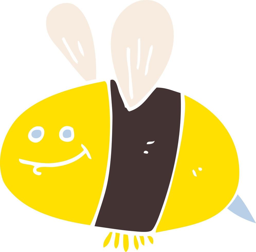flat color illustration of a cartoon bee vector