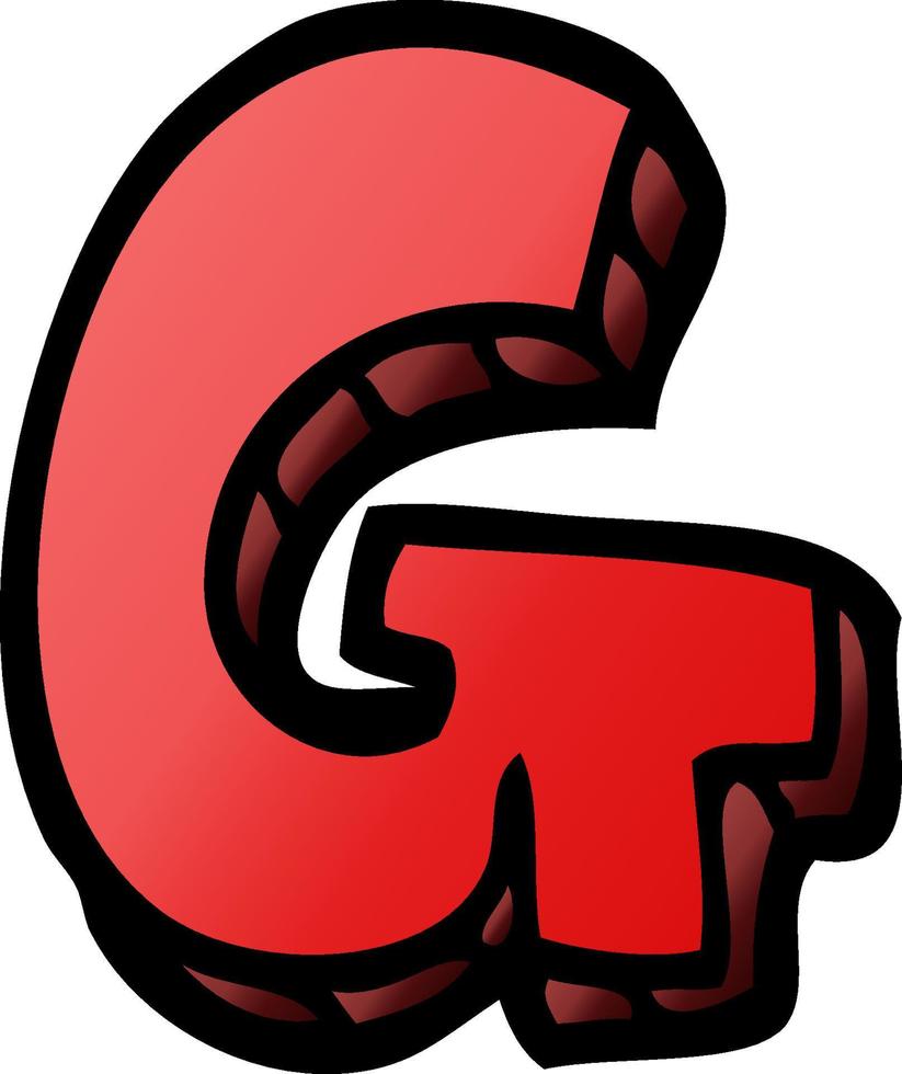 cartoon doodle letter g vector
