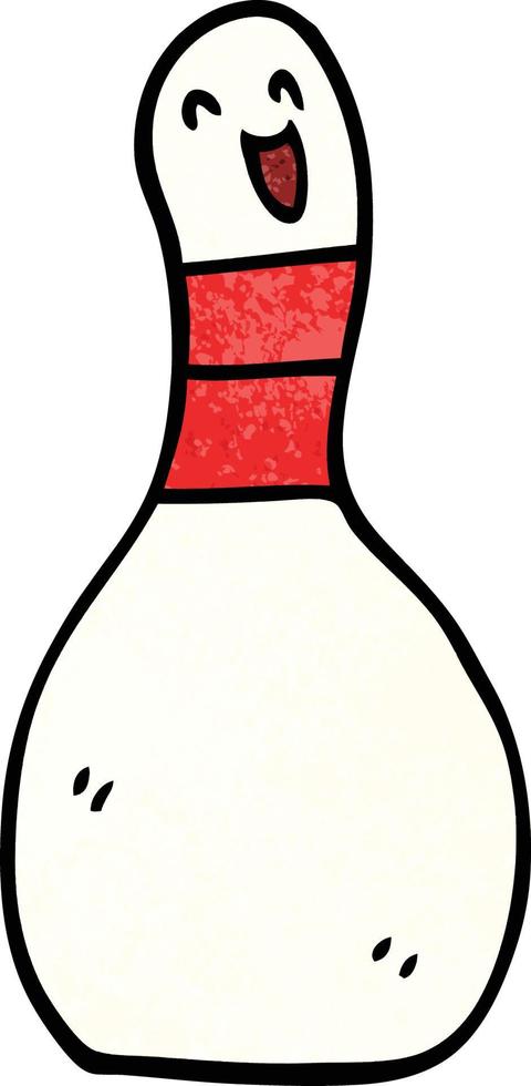 cartoon doodle bowling pin vector
