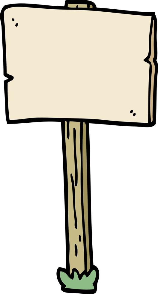 cartoon doodle sign post vector