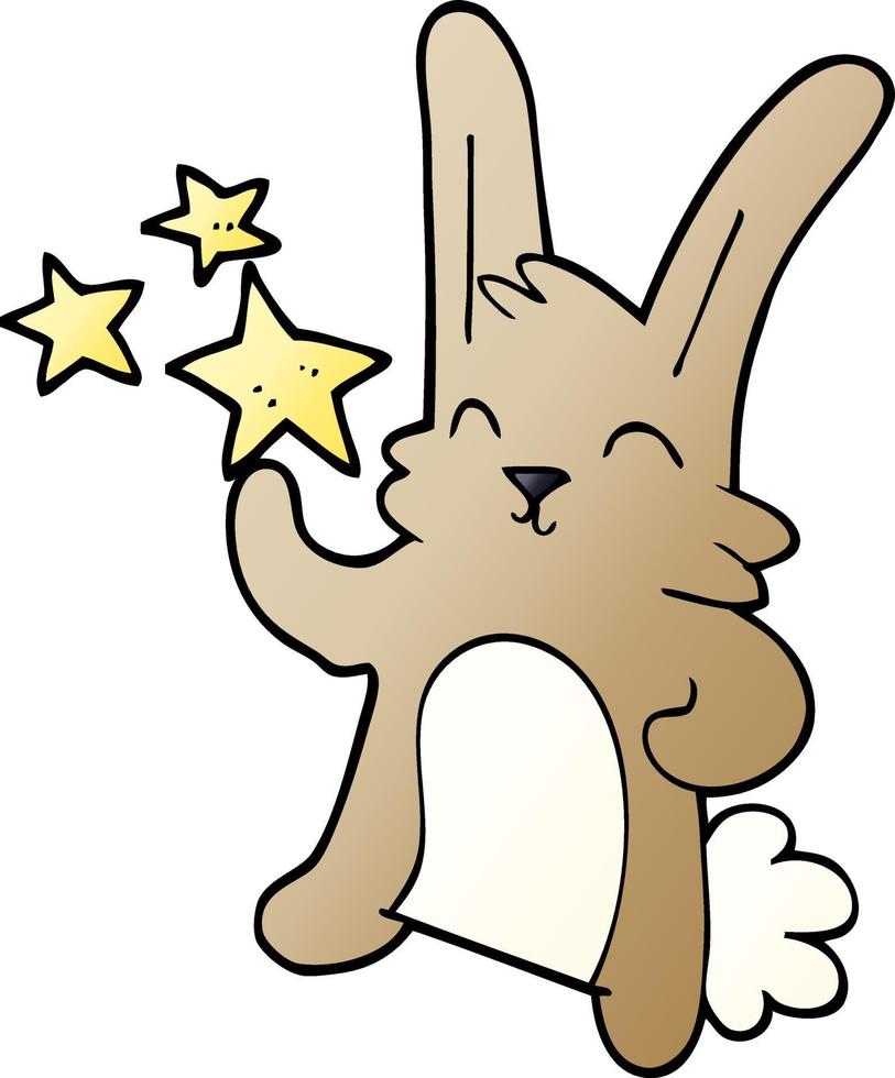 cartoon doodle happy bunny vector