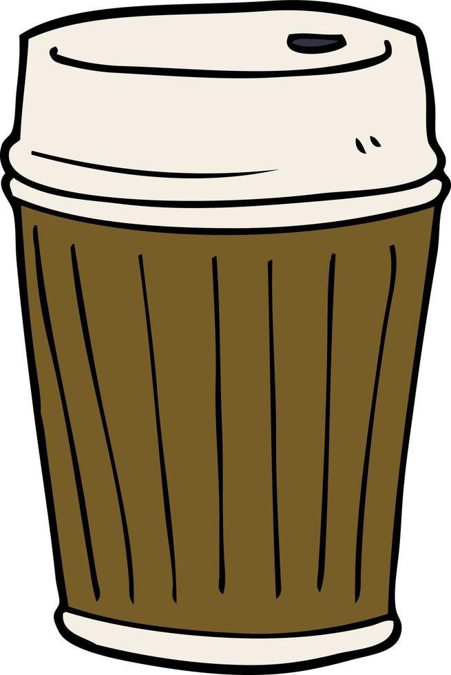cartoon doodle coffee cup vector