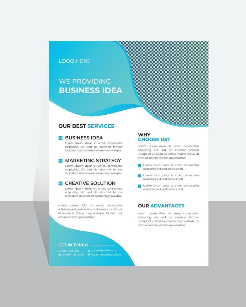 Modern business flyer template for corporate agency, marketing, promotion, services vector