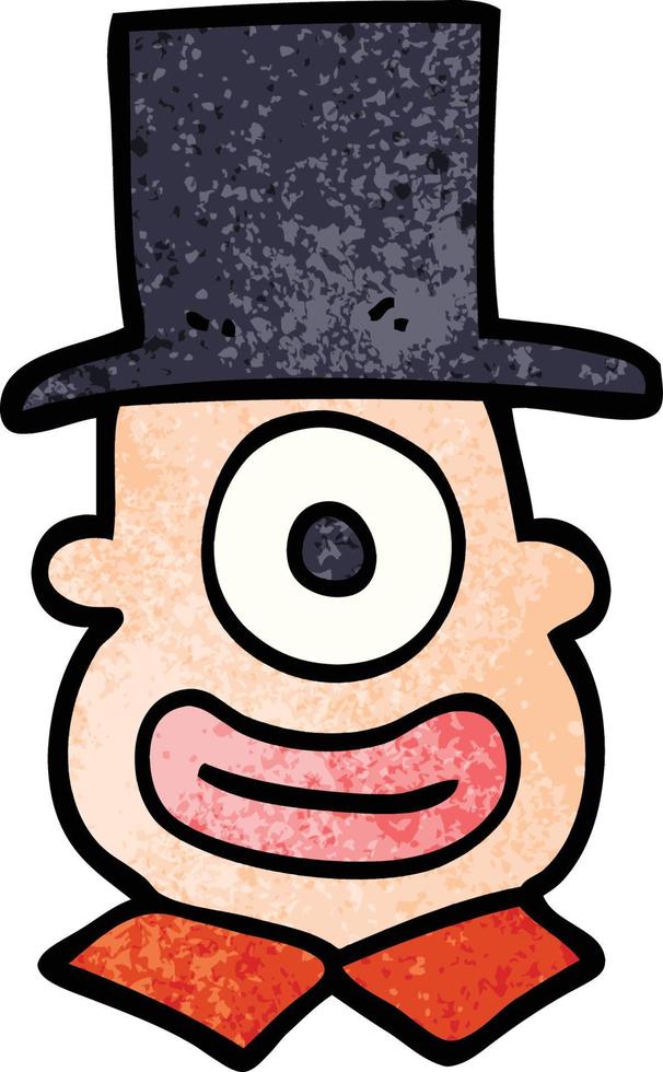 cartoon doodle cyclops in top hat vector