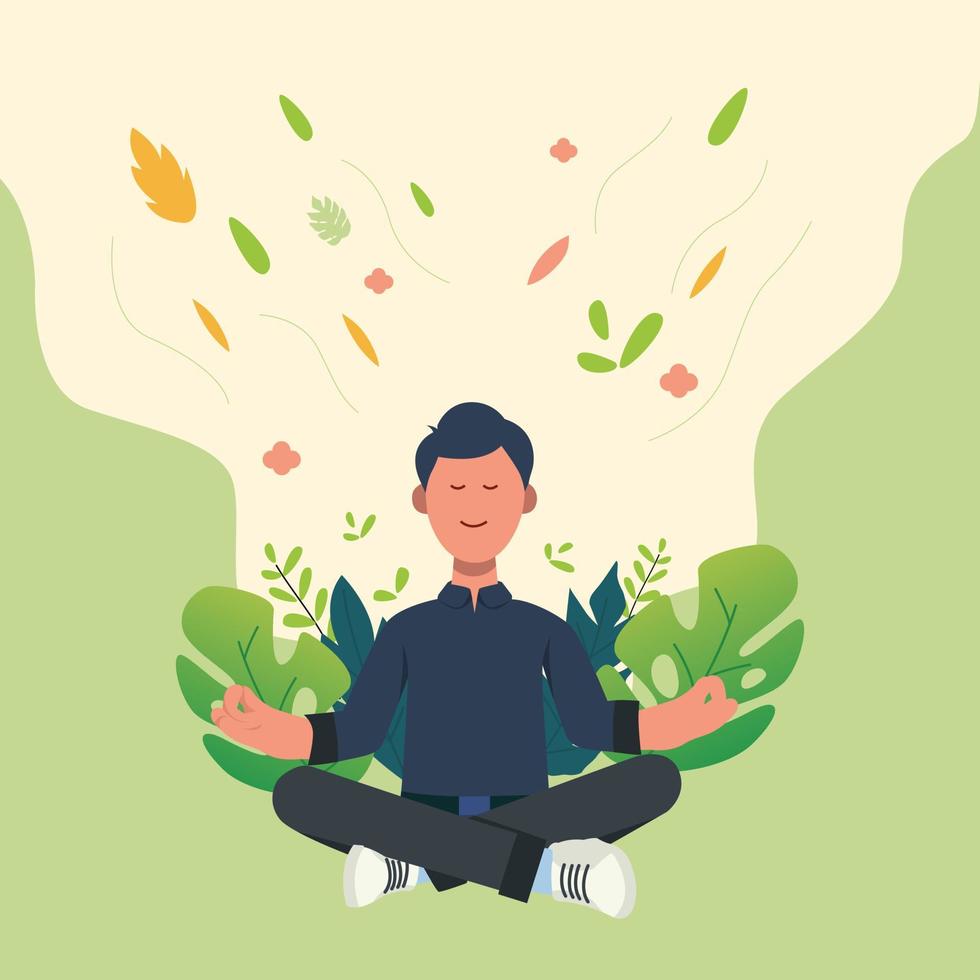 Flat design world mental health day social media post vector