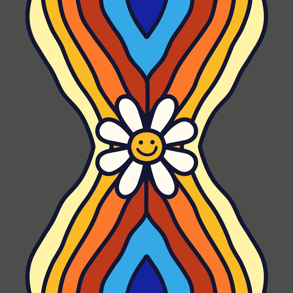 Abstract Groovy Retro Sixties Stripes vector