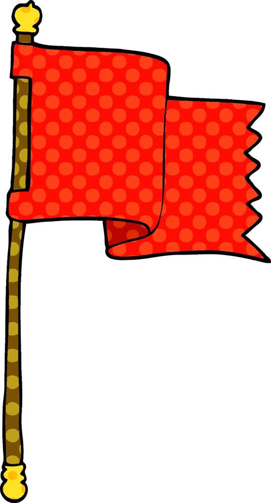 cartoon doodle waving flag vector