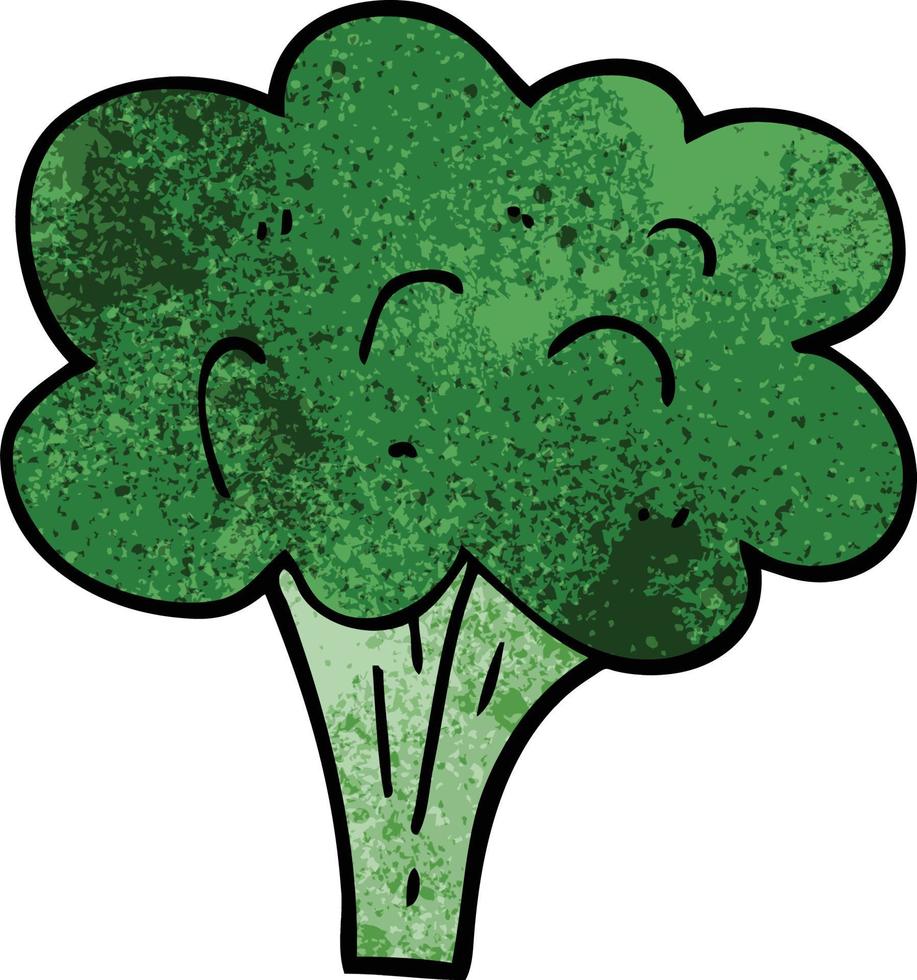 cartoon doodle broccoli stalk vector