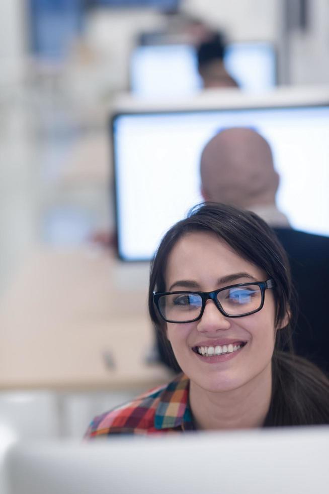 startup business, woman  working on desktop computer photo
