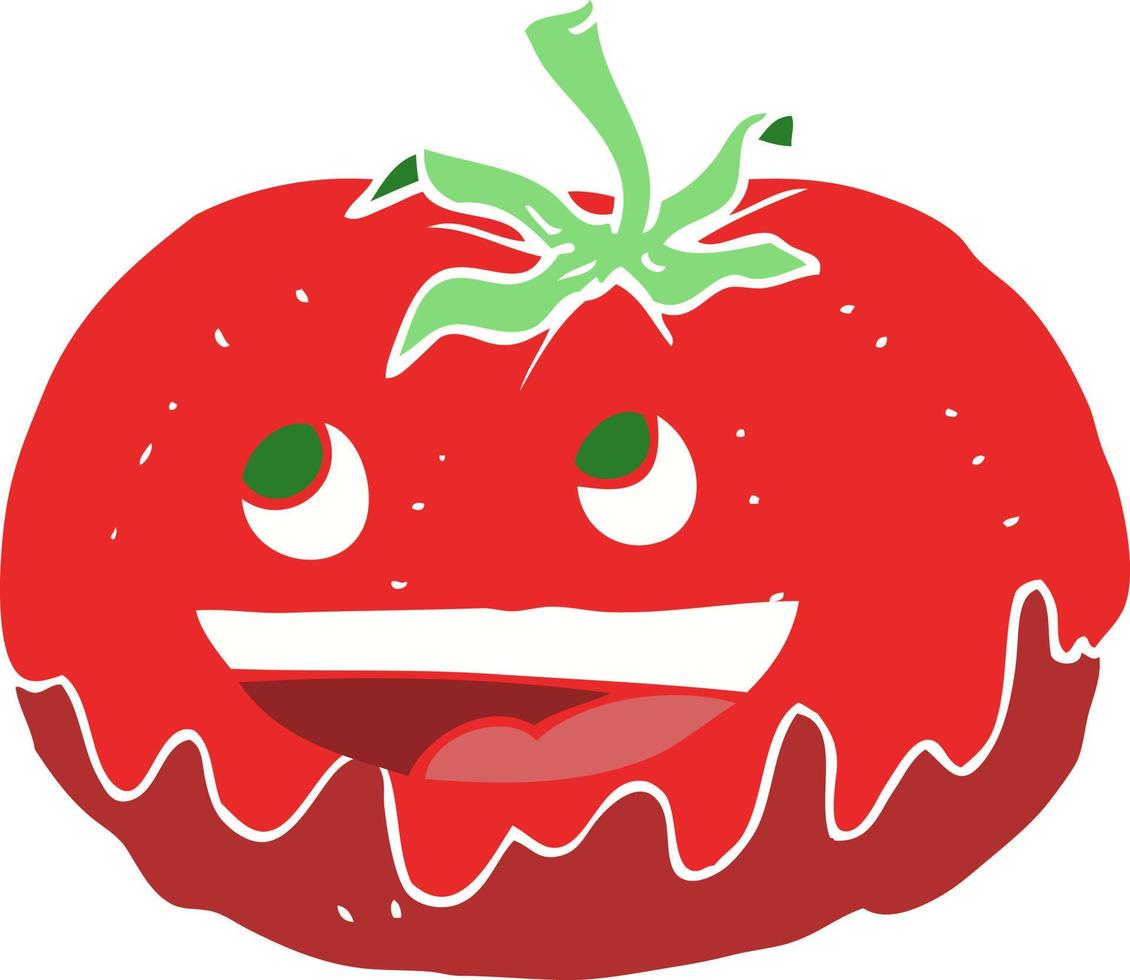 ilustración de color plano de un tomate de dibujos animados vector