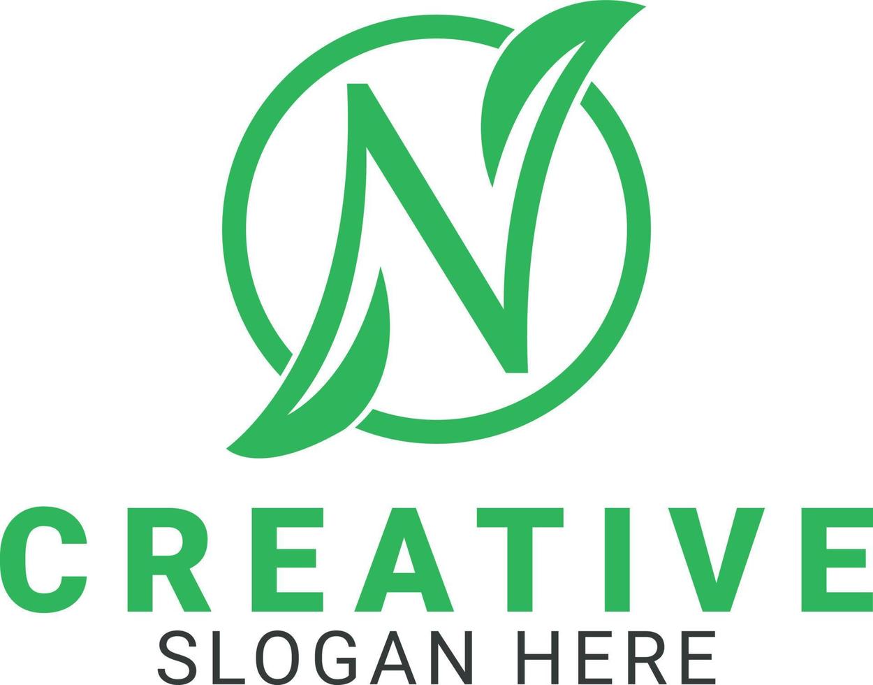 N Letter Natural Logo Design vector