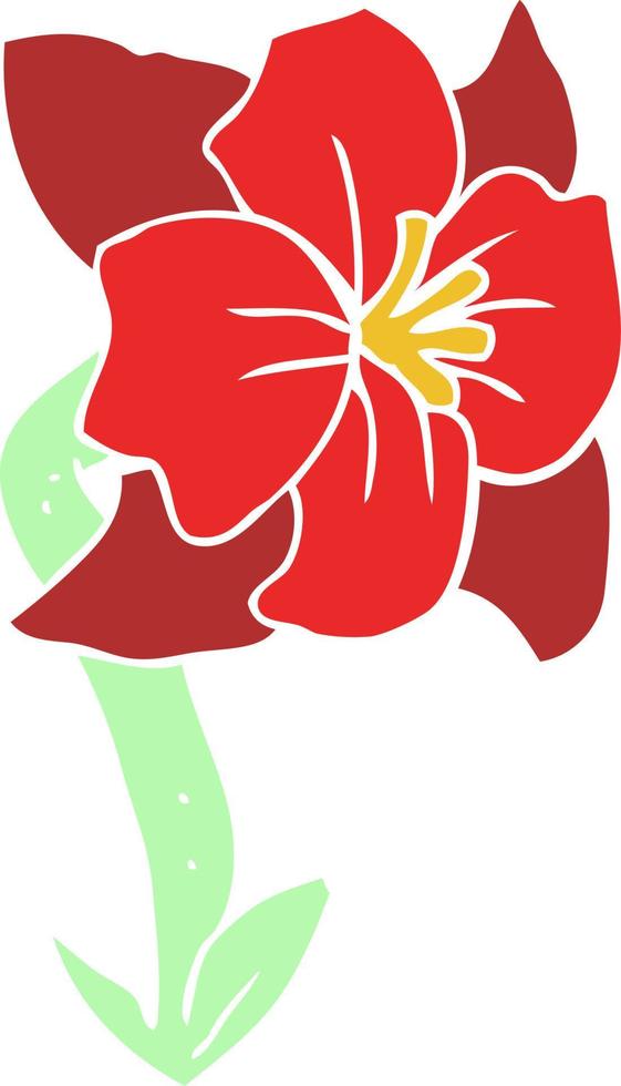 flat color illustration of a cartoon flower vector