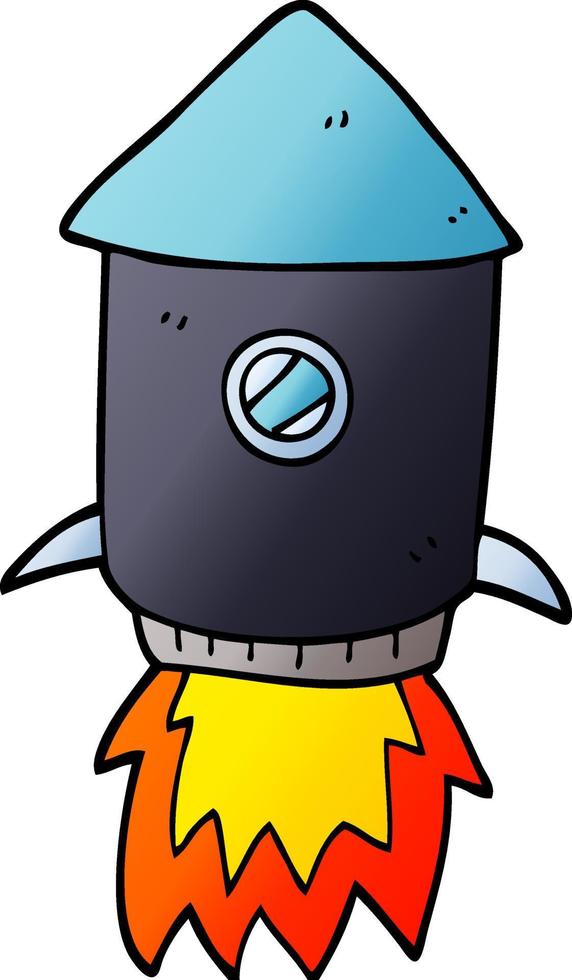 cartoon doodle space rocket vector