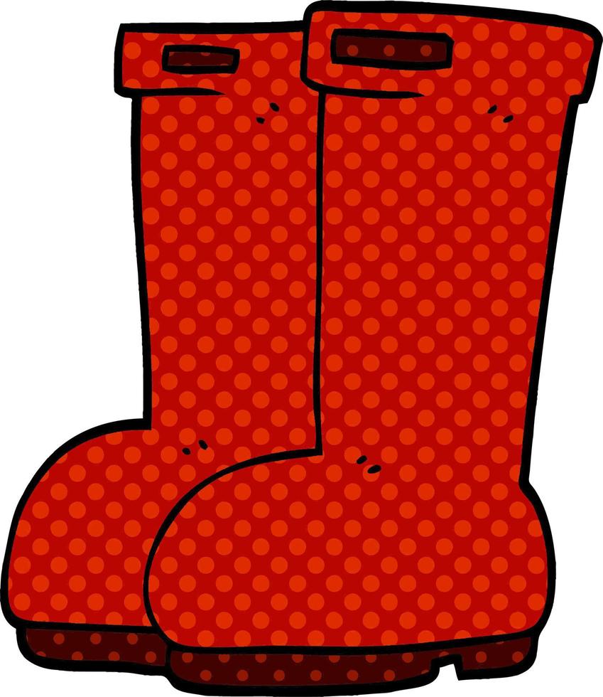 cartoon doodle red wellies vector