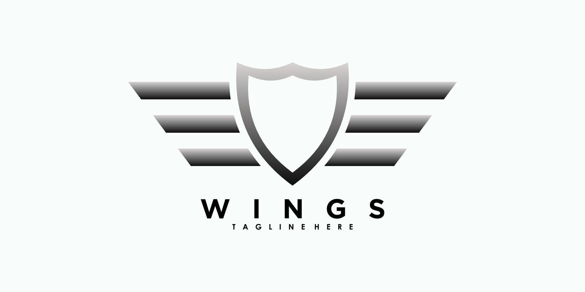 diseño de logotipo de alas con vector premium de ilustración