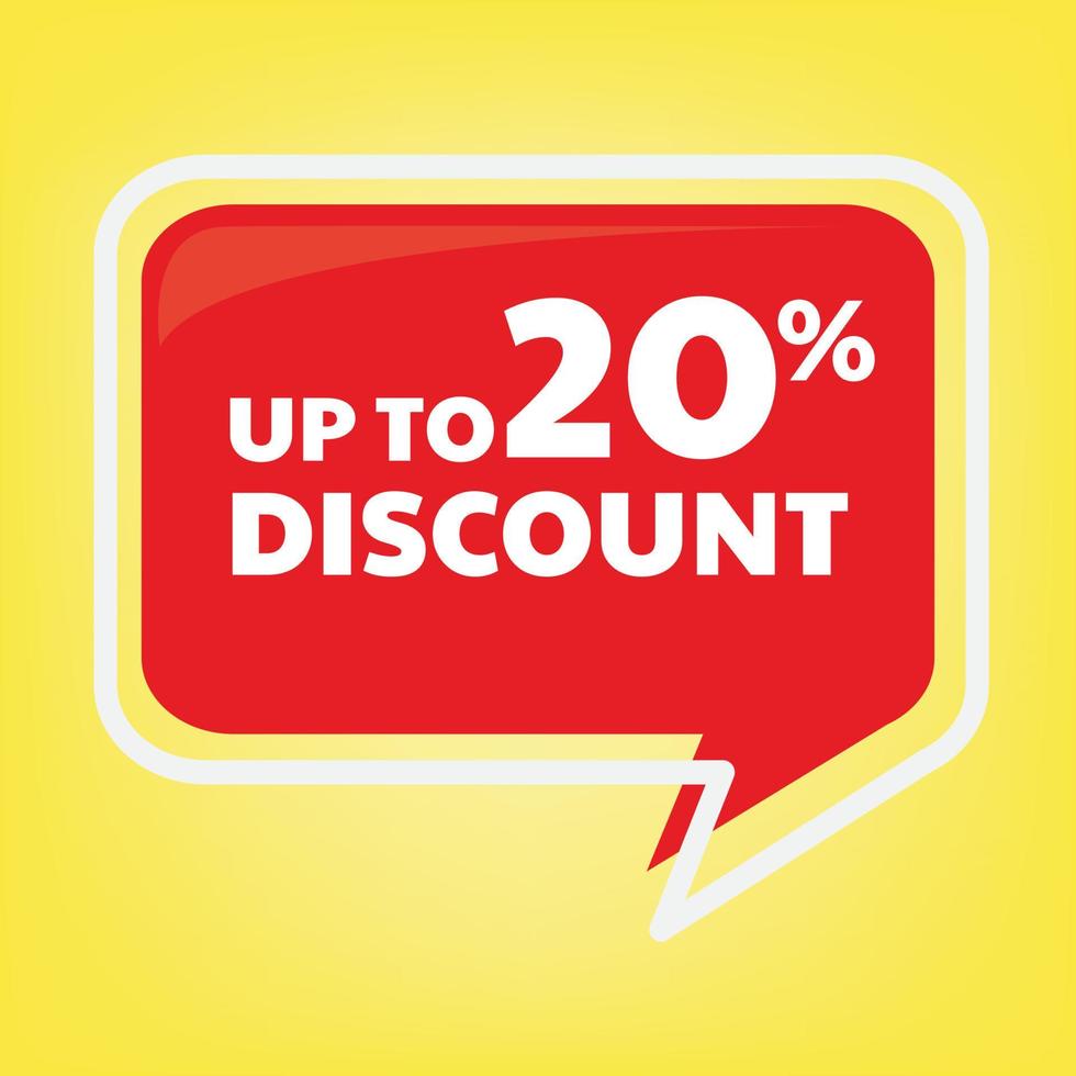 Discount Up To 20 Percent Sign Label Good For Retail Business Banner 