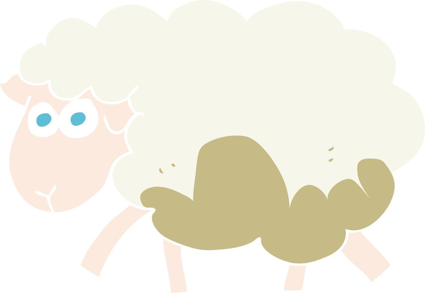 flat color illustration of a cartoon muddy sheep vector