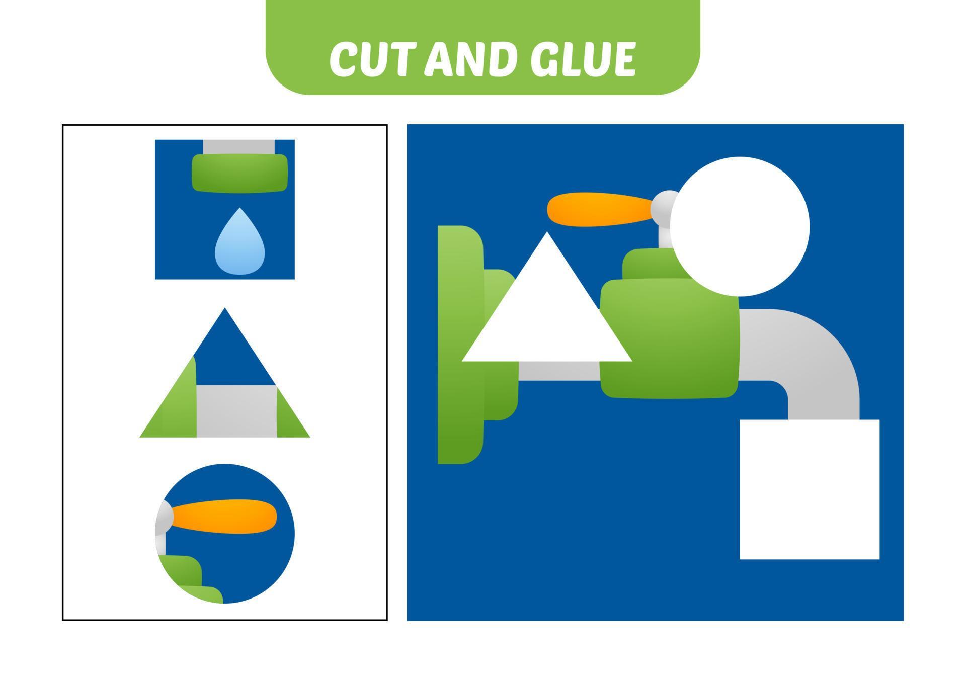 cut and glue for kids, faucet vector 12141914 Vector Art at Vecteezy
