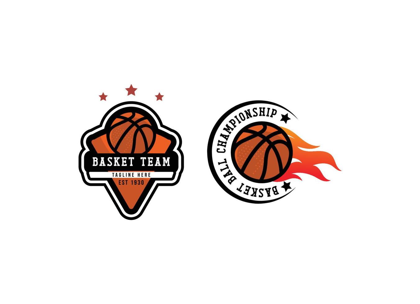 plantilla de diseño del logotipo del equipo de emblema de baloncesto. vector