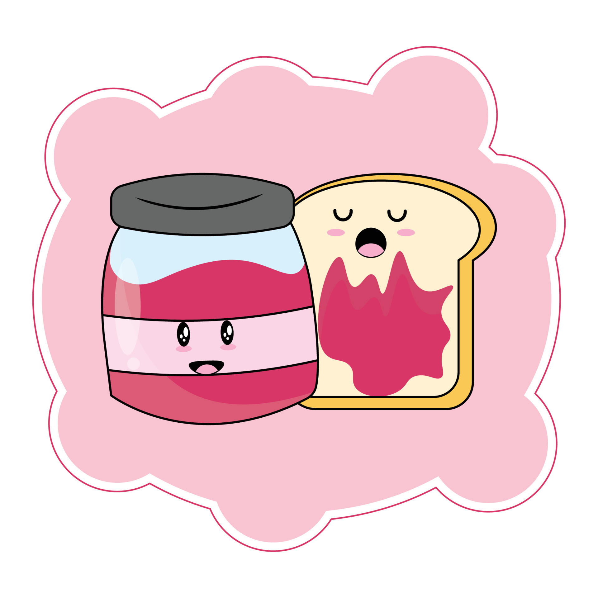 Strawberry Jam Bread isolated on soft pink background 12141989 Vector