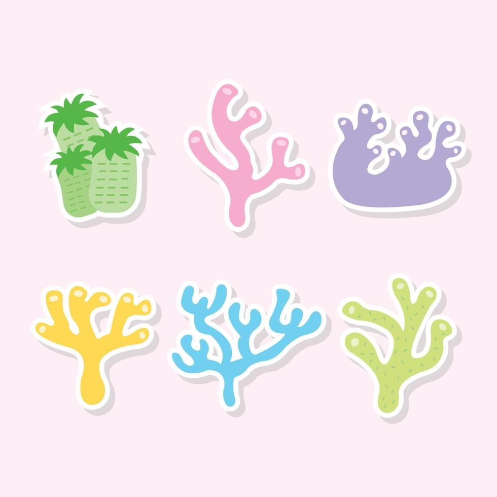 types of coral reefs. vector