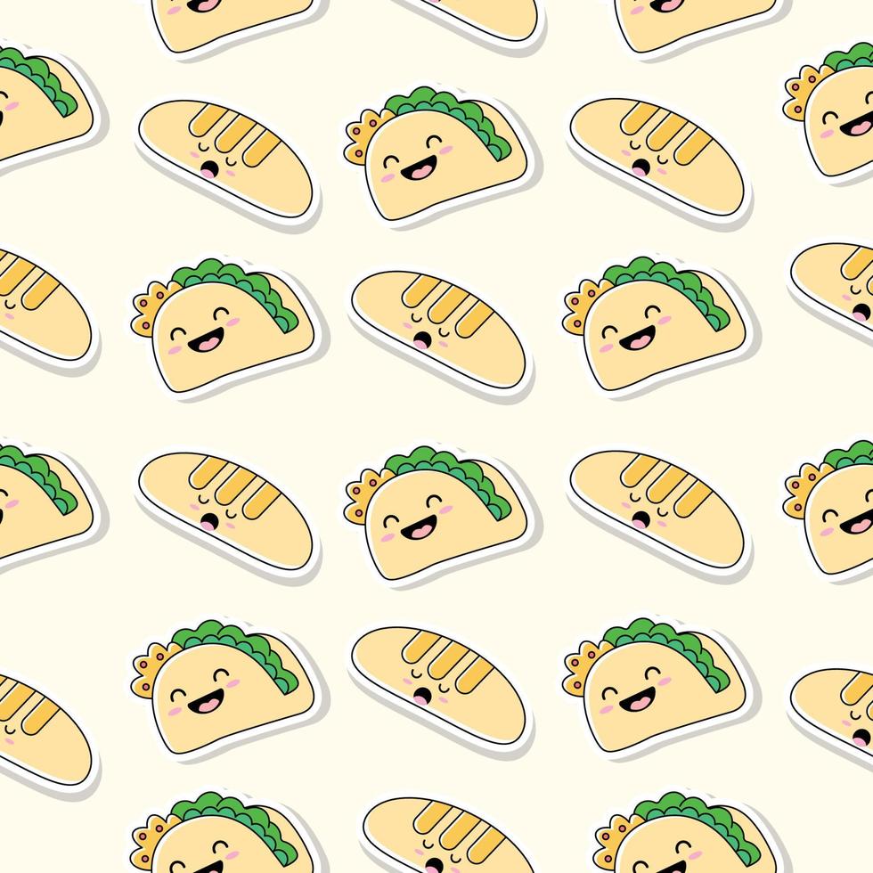 Cute bread and sandwich seamless pattern vector