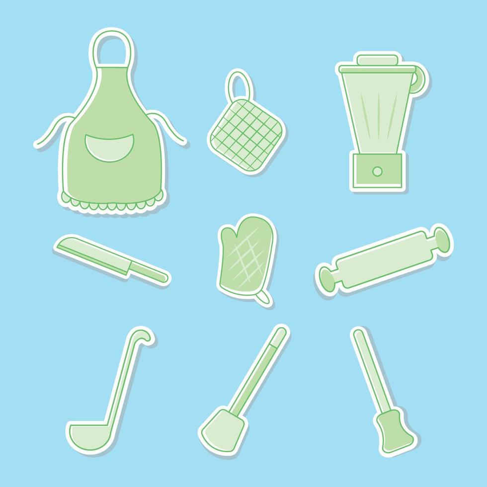 utensilios de cocina en la cocina vector