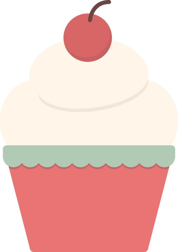 Cupcake icon, flat illustration vector