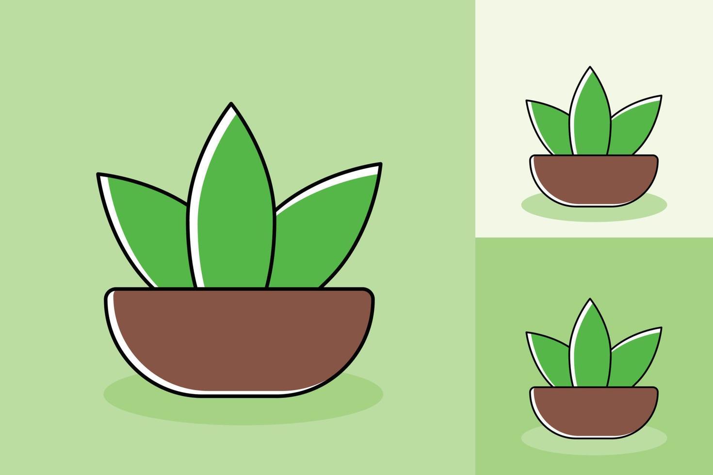 Single cactus plant with different color tone background vector