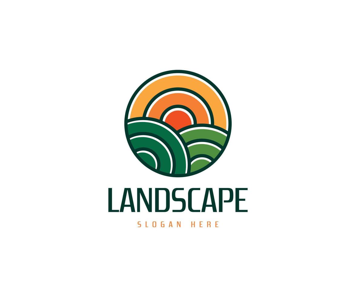 logotipo de paisaje mínimo vector