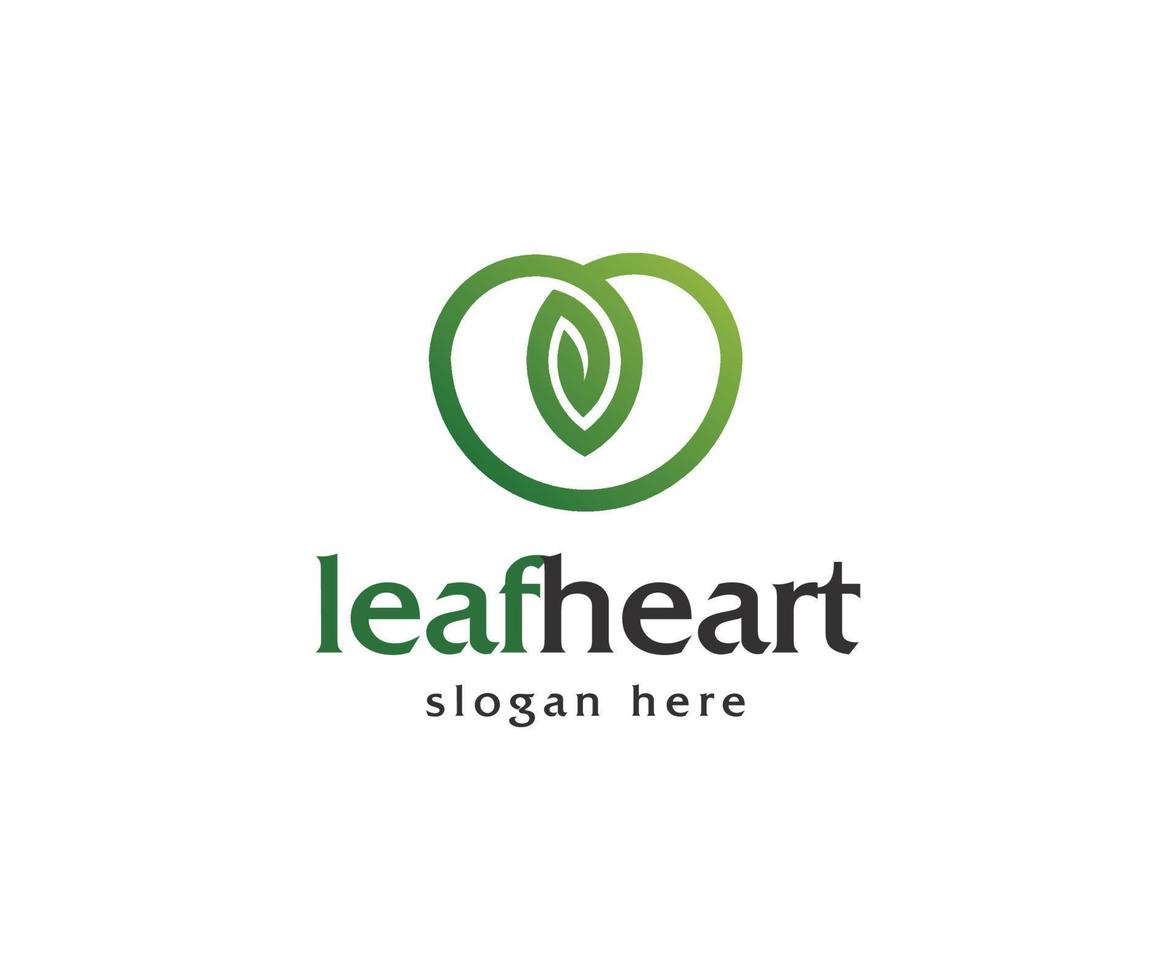 Leaf Heart Logo vector