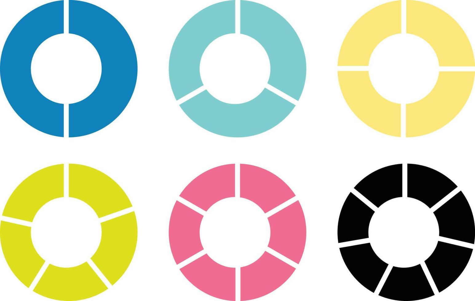 Colorful Circle graph icon set isolate on white background. vector