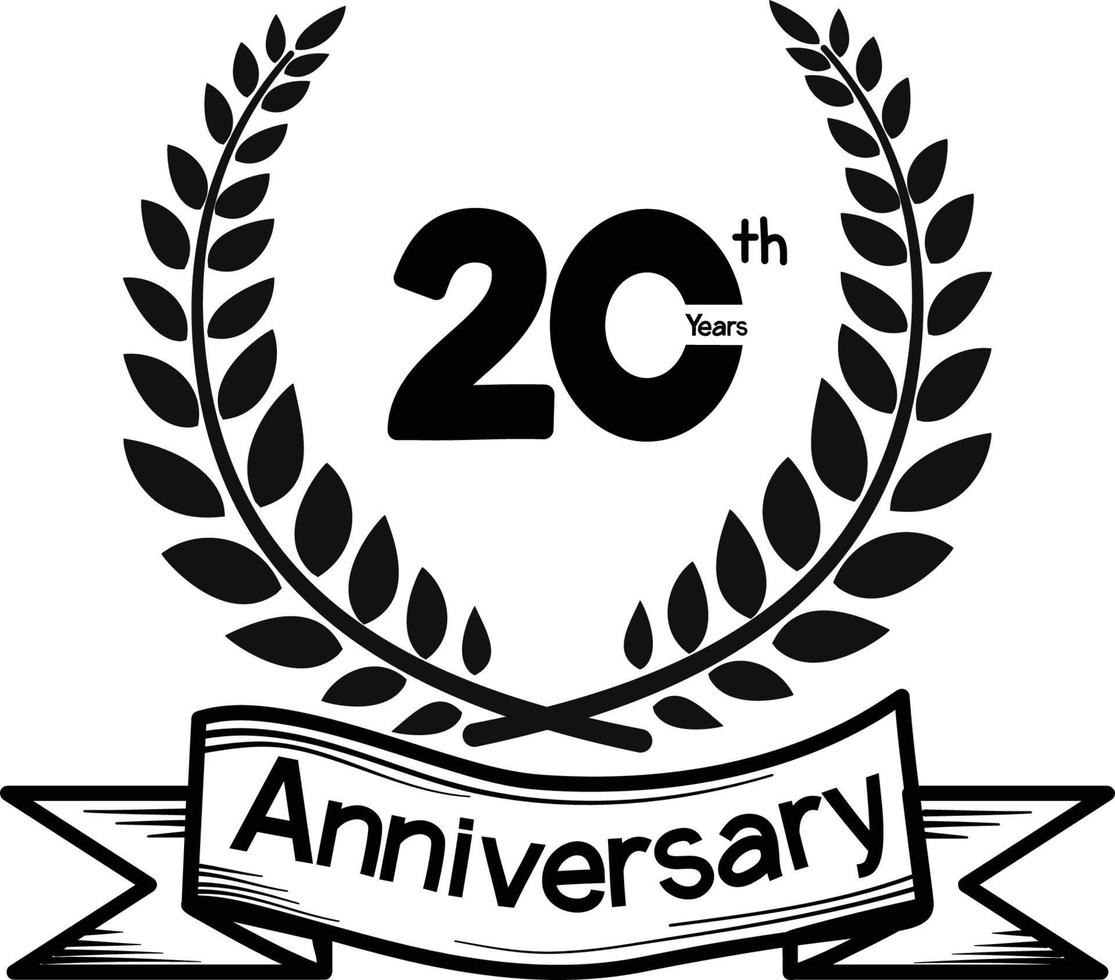Happy anniversary on white background. vector