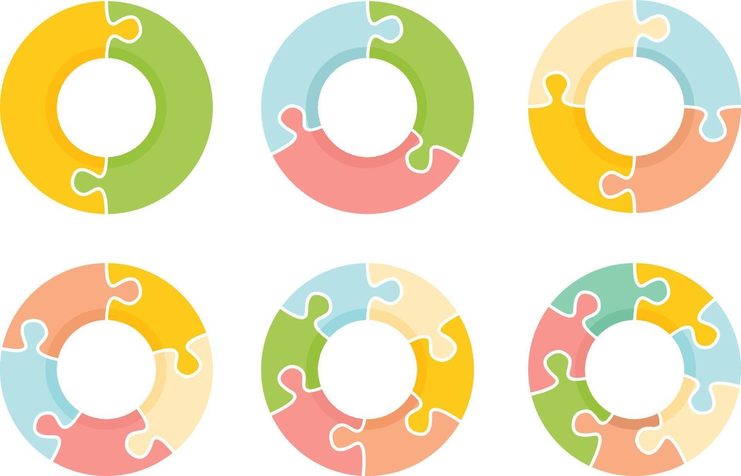 Colorful Puzzle Circle Infographic on white background. vector
