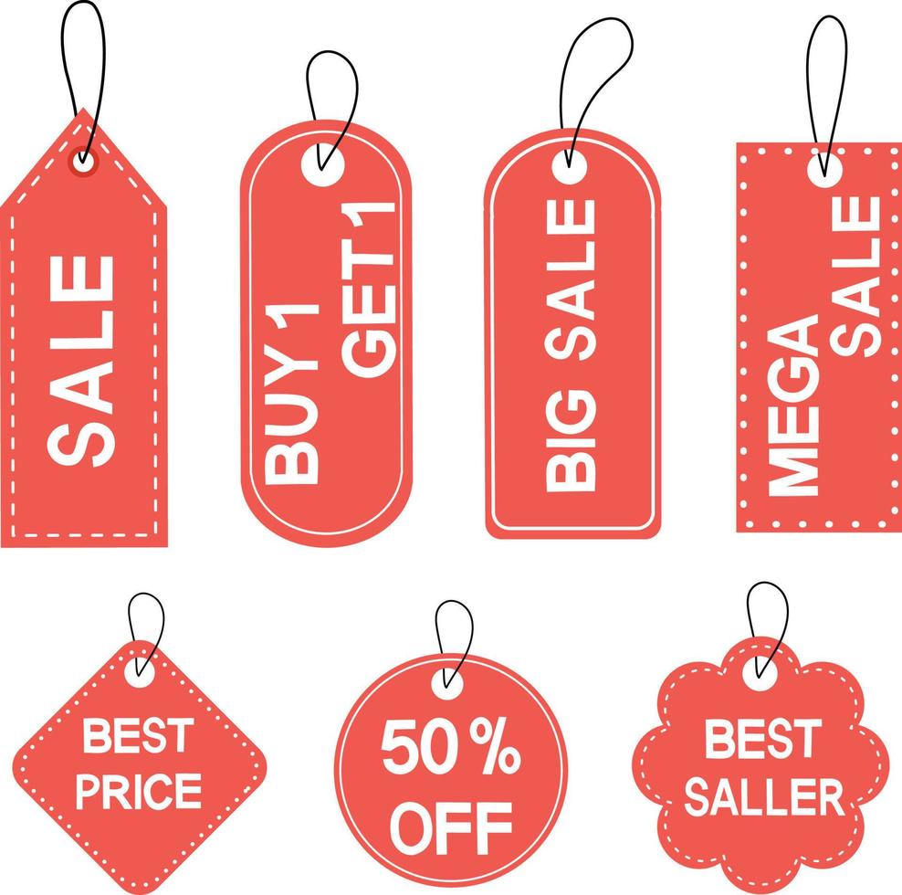 Set of price tags on white background. vector