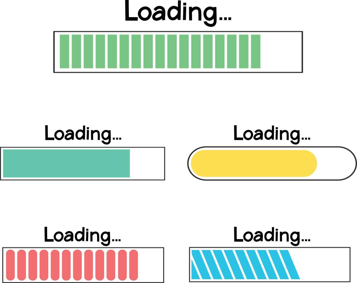 set of Loading bar progress icons isolate on white background. vector