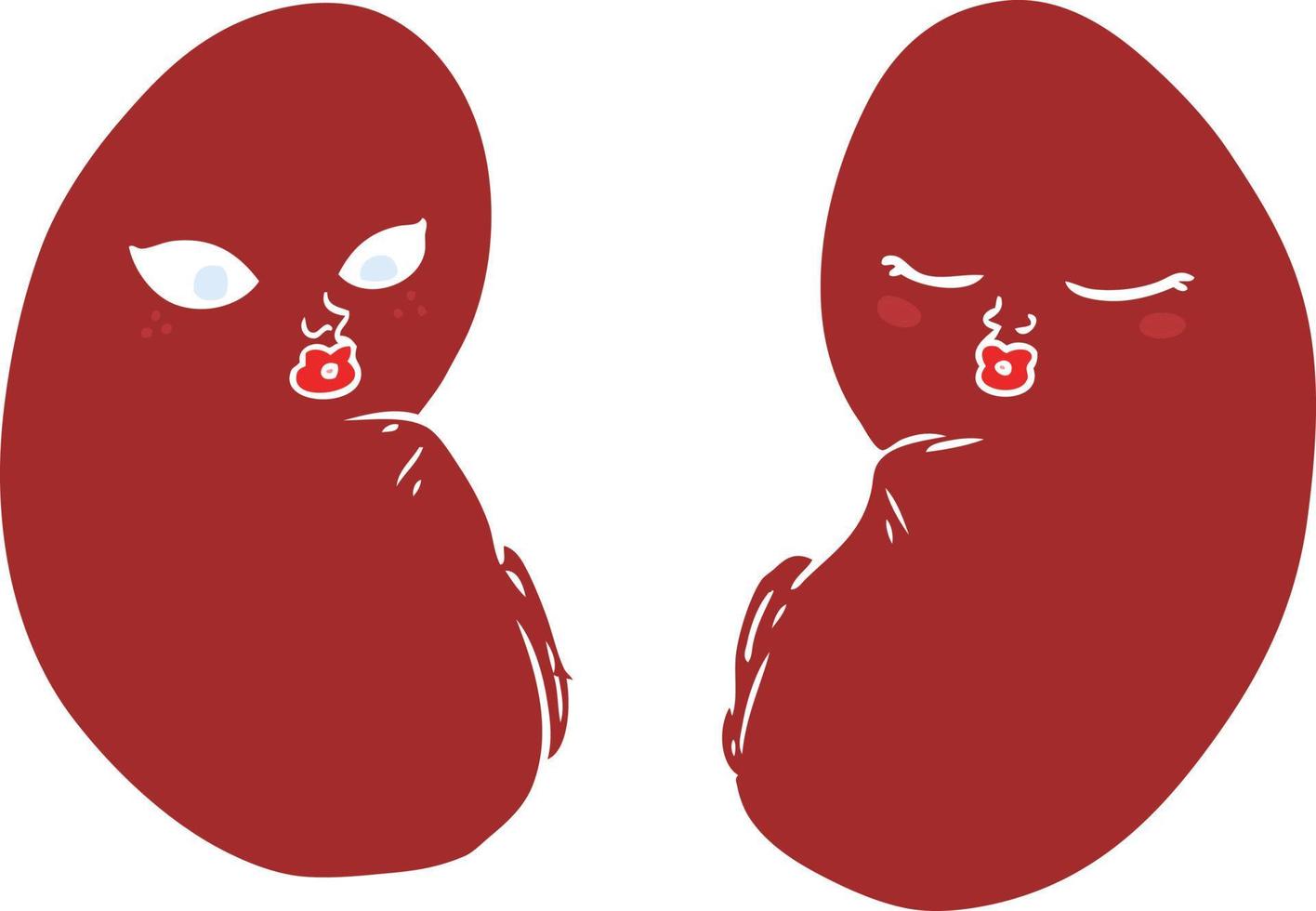 flat color style cartoon kidneys vector