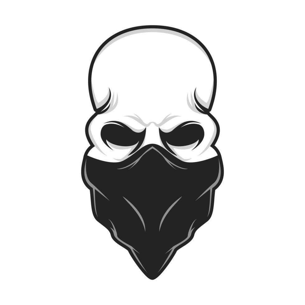 skull head vector wearing a mask