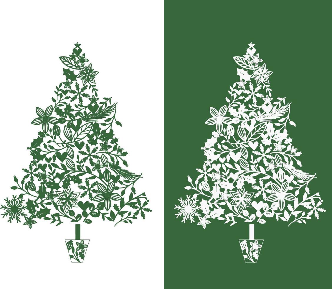 Tradition Christmas tree isolated graphic vector