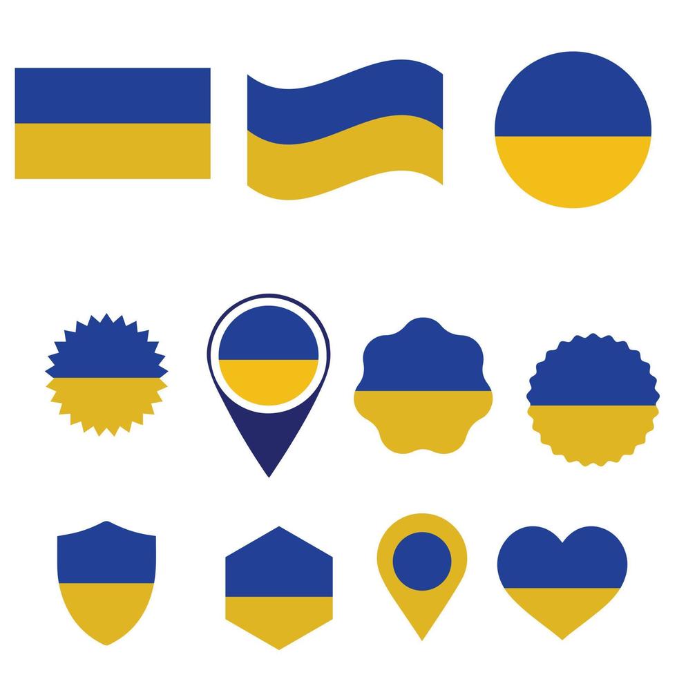 ukraine flag icon vector design