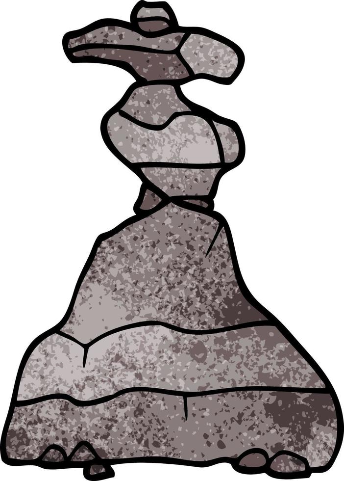cartoon doodle boulders vector