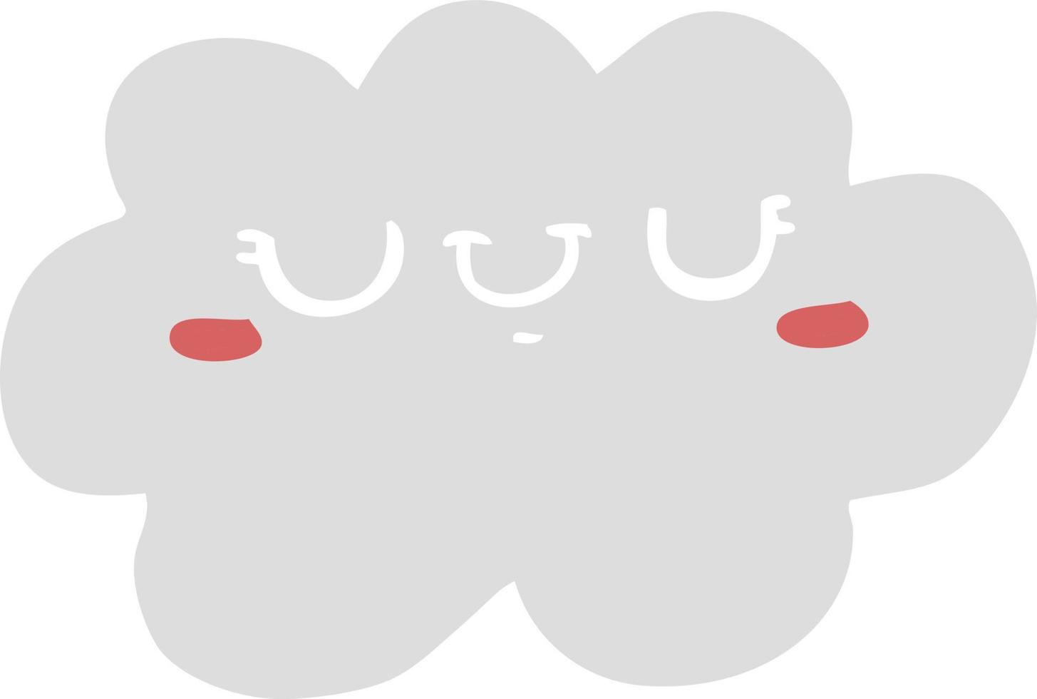 cute flat color style cartoon cloud vector