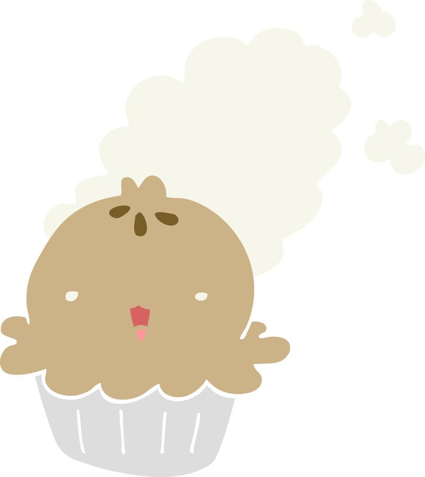 cute flat color style cartoon pie vector