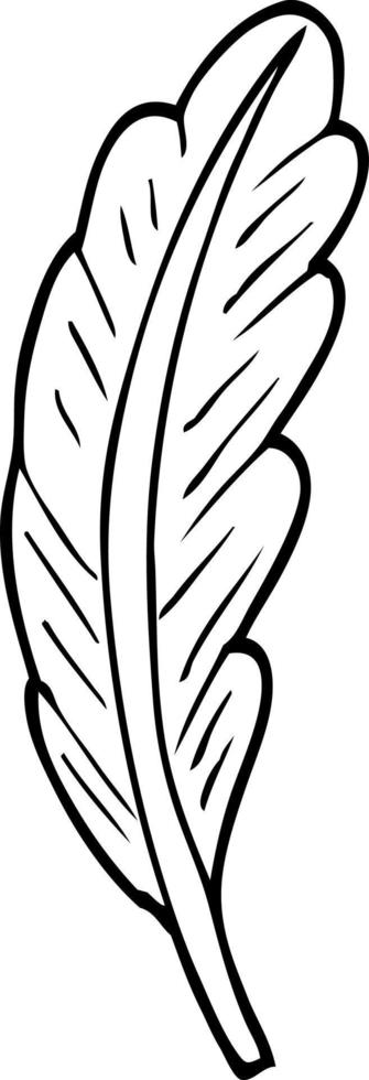 pluma blanca de dibujos animados de dibujo lineal vector