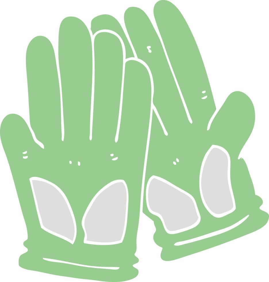 flat color style cartoon garden work gloves vector