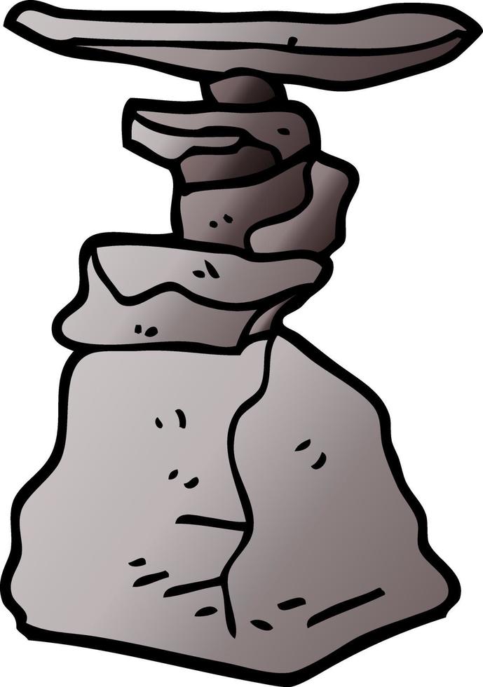 cartoon doodle stacked rocks vector