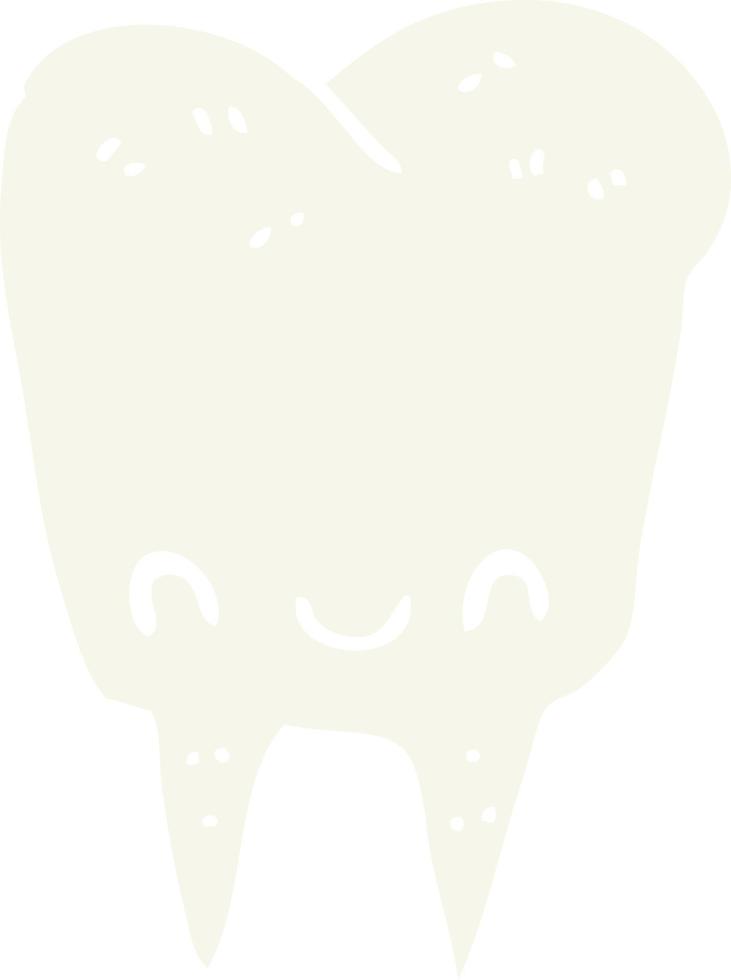 flat color style cartoon tooth vector