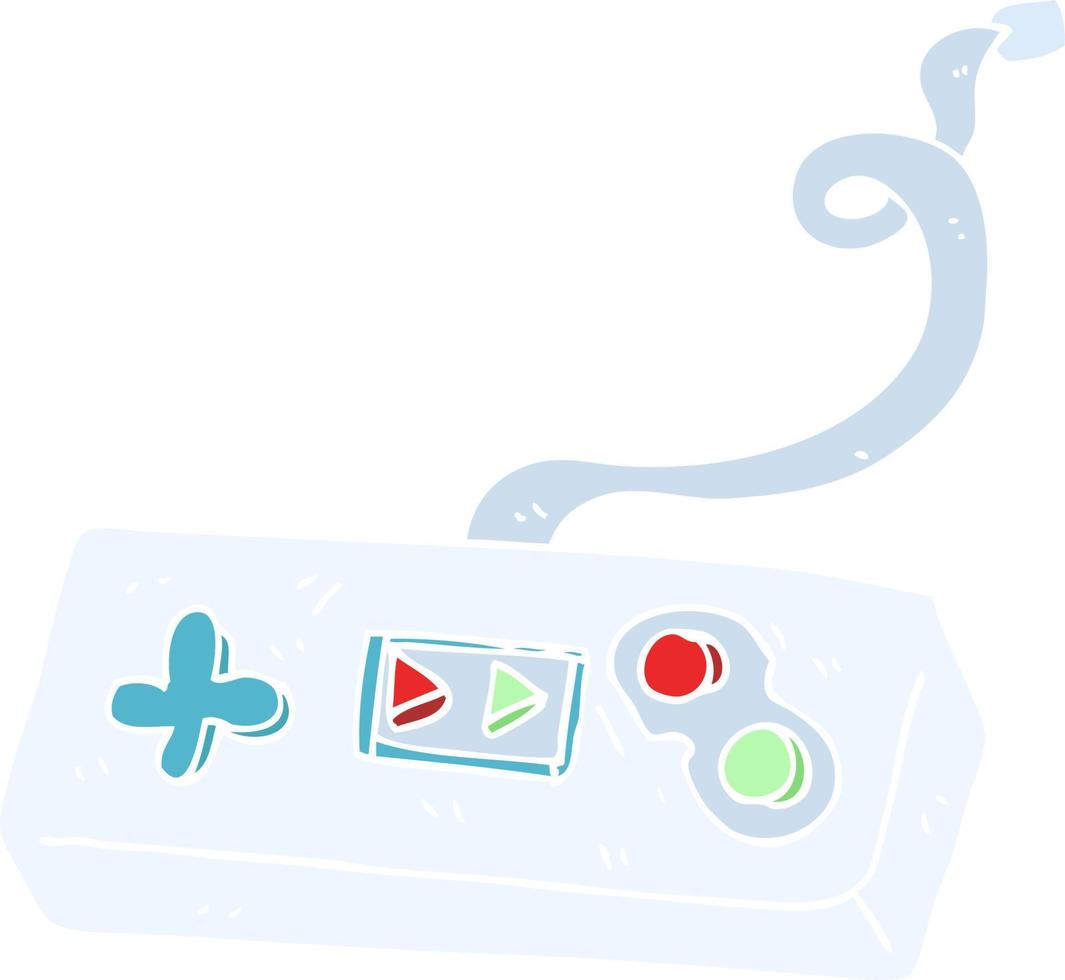 flat color illustration of a cartoon game controller vector