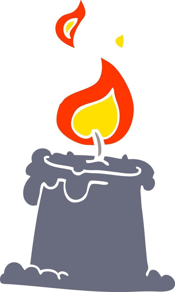 cartoon doodle lit candle vector