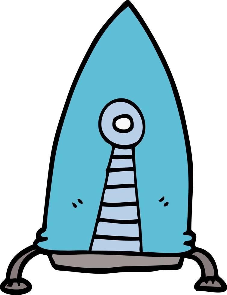 cartoon doodle space rocket vector